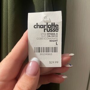 Charlotte Russe dress, army green color size large never worn